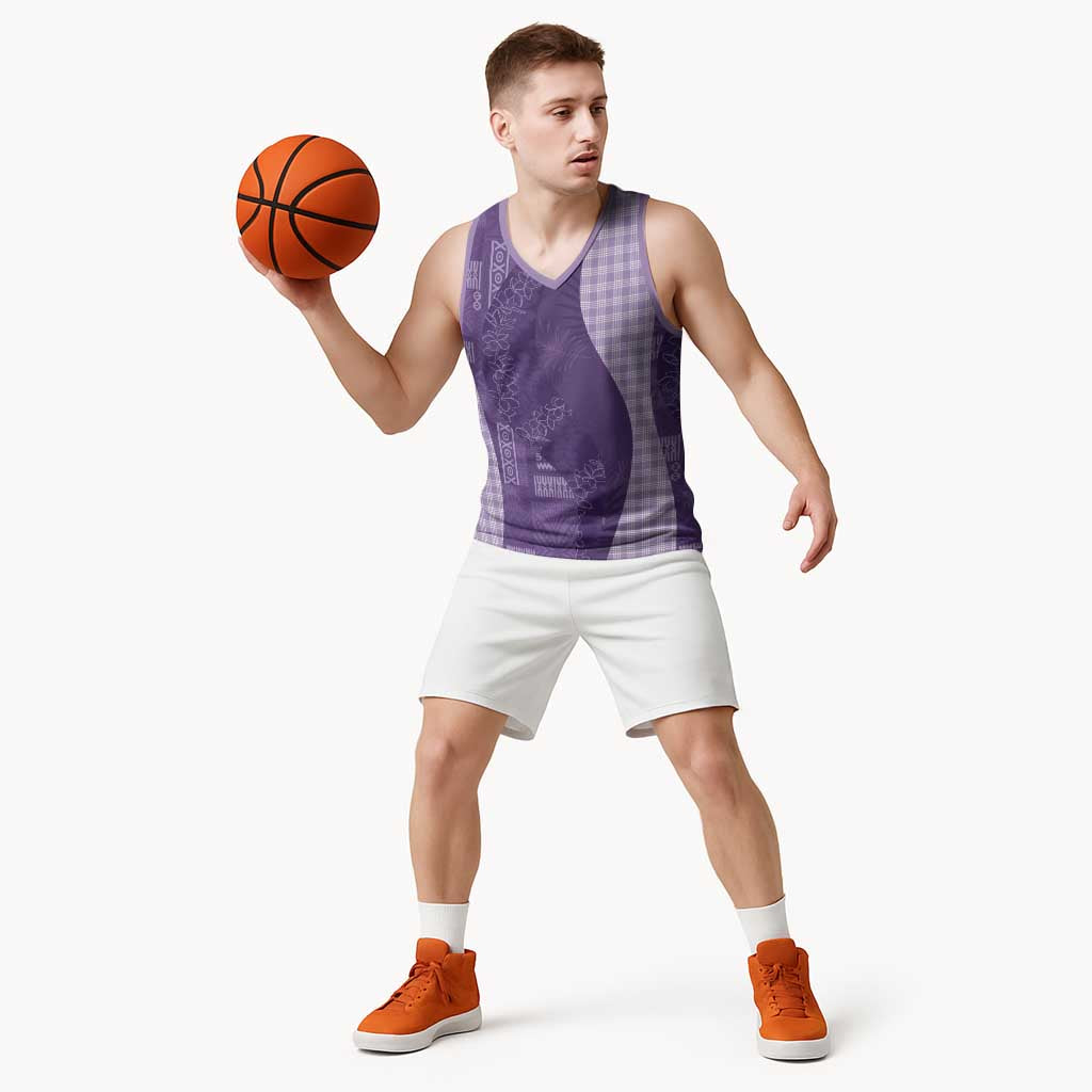 Polynesian Tribal Pattern Patchwork Picturesque Basketball Jersey Deep Violet LT7 - Polynesian Pride