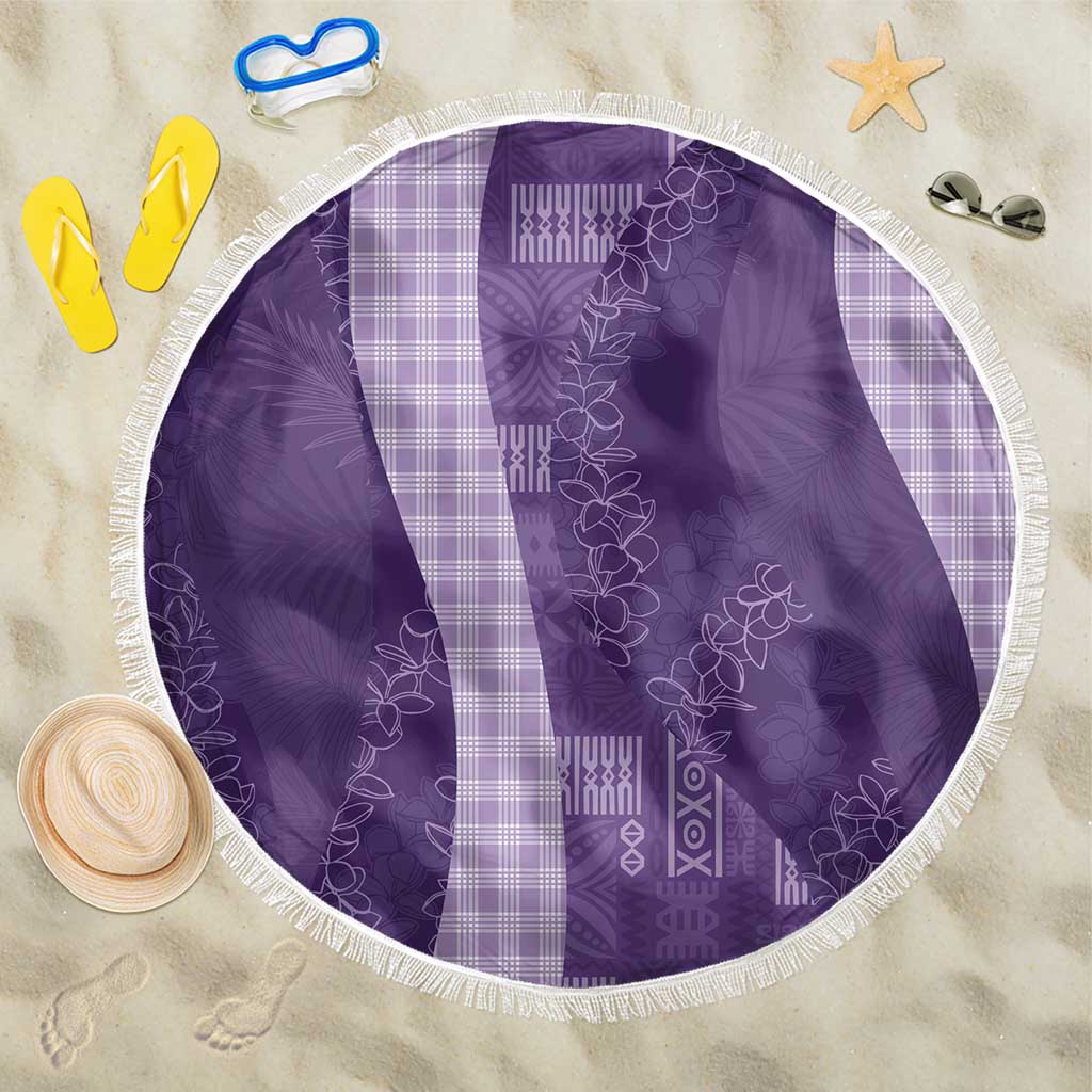 Polynesian Tribal Pattern Patchwork Picturesque Beach Blanket Deep Violet LT7 One Size 150cm Violet - Polynesian Pride