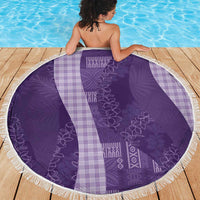 Polynesian Tribal Pattern Patchwork Picturesque Beach Blanket Deep Violet LT7 - Polynesian Pride