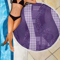 Polynesian Tribal Pattern Patchwork Picturesque Beach Blanket Deep Violet LT7 - Polynesian Pride