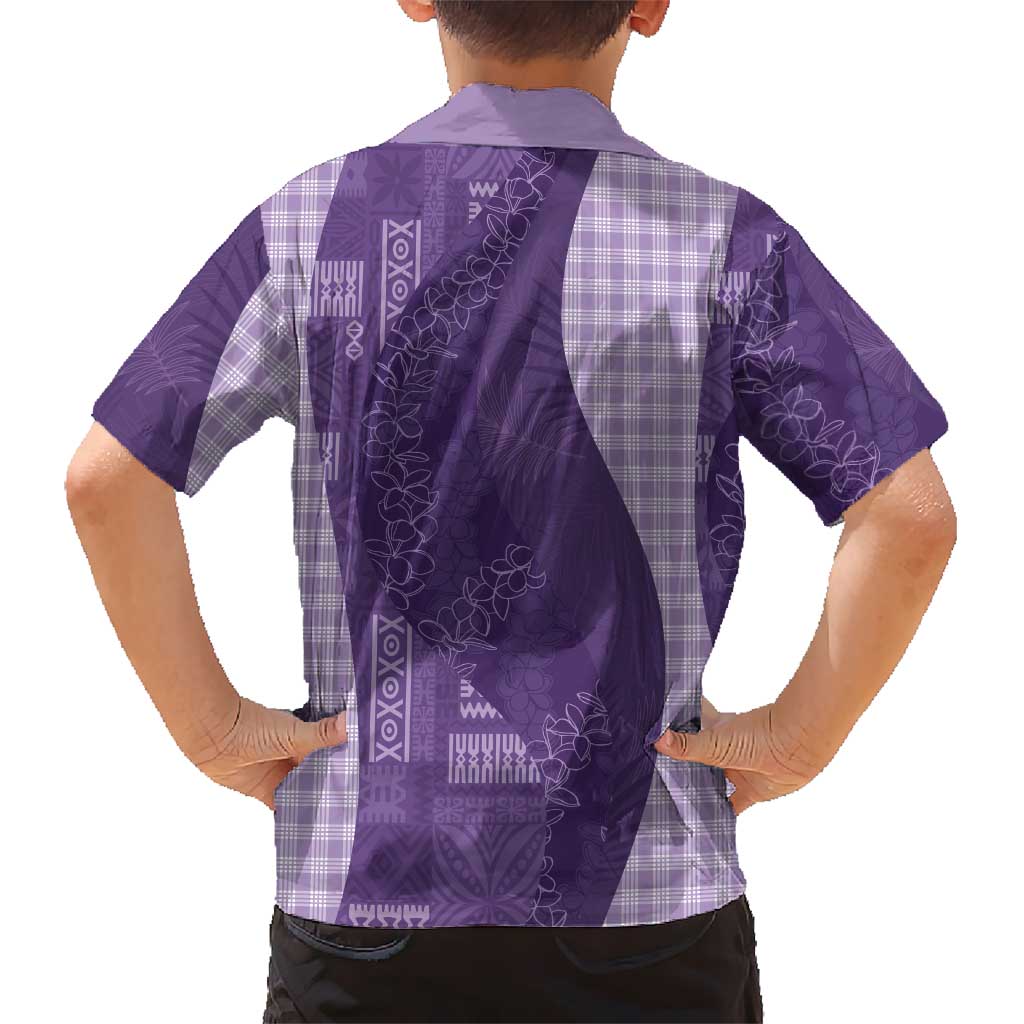 Polynesian Tribal Pattern Patchwork Picturesque Hawaiian Shirt Deep Violet LT7 - Polynesian Pride