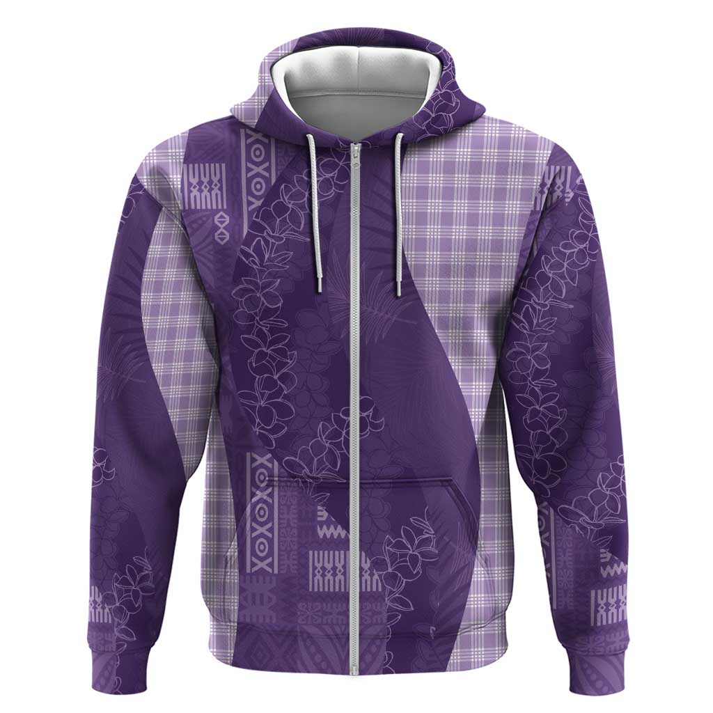 Polynesian Tribal Pattern Patchwork Picturesque Hoodie Deep Violet LT7 Zip Hoodie Violet - Polynesian Pride