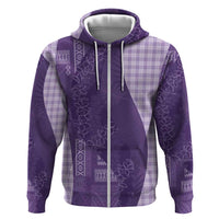 Polynesian Tribal Pattern Patchwork Picturesque Hoodie Deep Violet LT7 Zip Hoodie Violet - Polynesian Pride