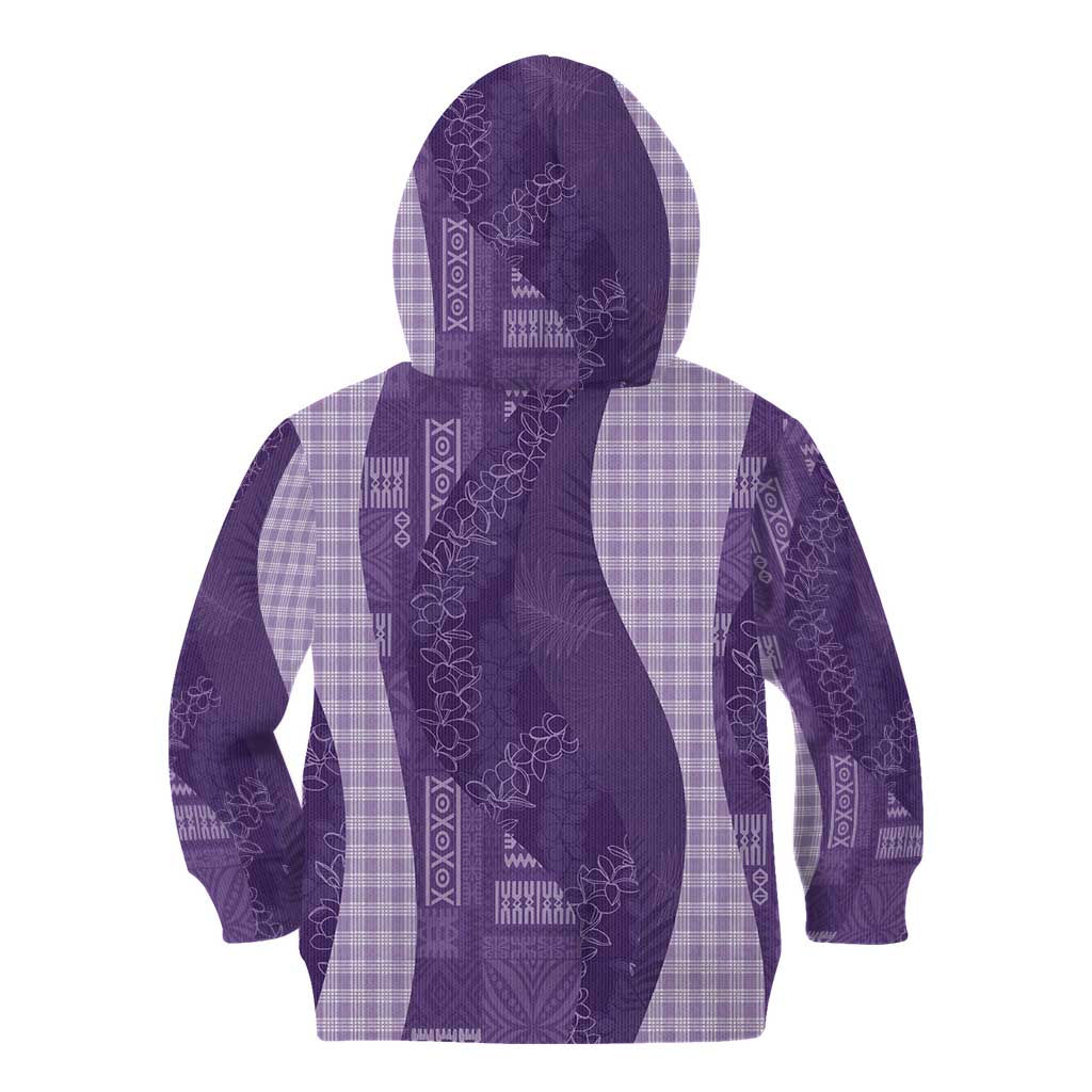 Polynesian Tribal Pattern Patchwork Picturesque Kid Hoodie Deep Violet LT7 - Polynesian Pride