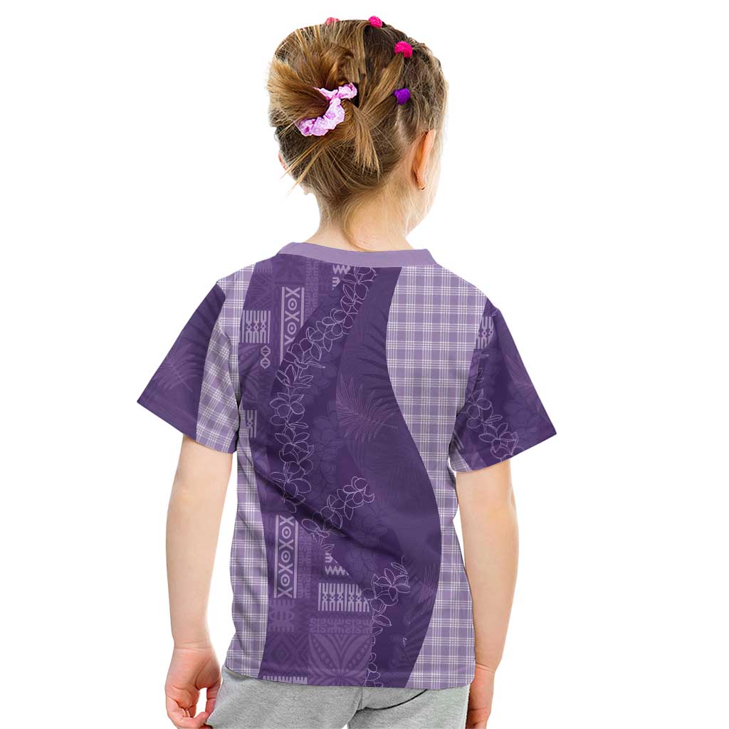 Polynesian Tribal Pattern Patchwork Picturesque Kid T Shirt Deep Violet LT7 - Polynesian Pride