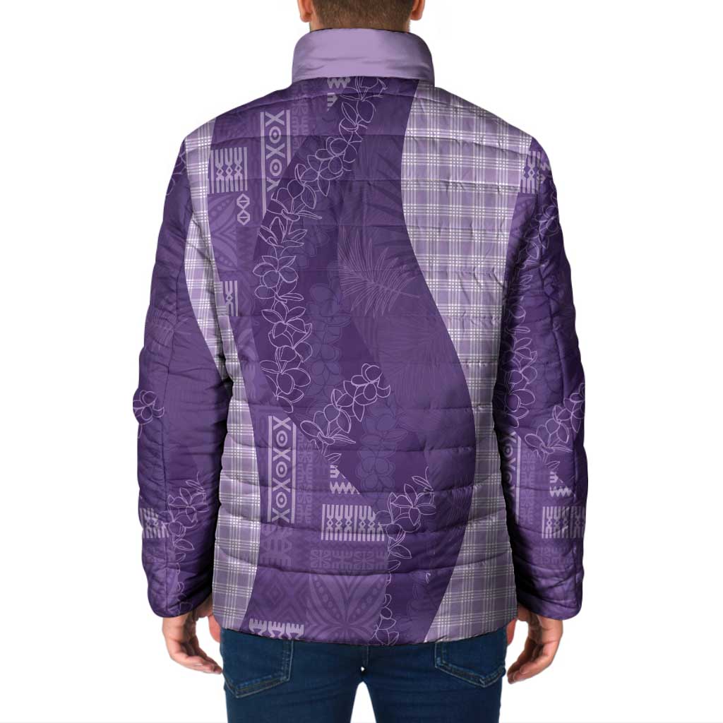 Polynesian Tribal Pattern Patchwork Picturesque Padded Jacket Deep Violet LT7 - Polynesian Pride