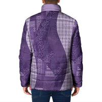Polynesian Tribal Pattern Patchwork Picturesque Padded Jacket Deep Violet LT7 - Polynesian Pride