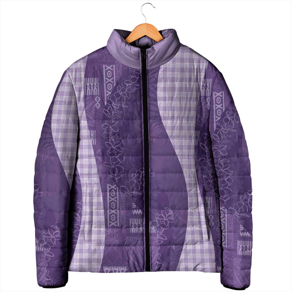 Polynesian Tribal Pattern Patchwork Picturesque Padded Jacket Deep Violet LT7 - Polynesian Pride