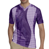 Polynesian Tribal Pattern Patchwork Picturesque Rugby Jersey Deep Violet LT7 - Polynesian Pride