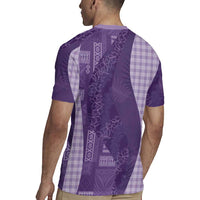 Polynesian Tribal Pattern Patchwork Picturesque Rugby Jersey Deep Violet LT7 - Polynesian Pride