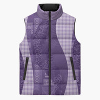 Polynesian Tribal Pattern Patchwork Picturesque Sleeveless Puffer Jacket Deep Violet LT7 Unisex Violet - Polynesian Pride