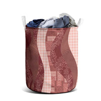 Polynesian Tribal Pattern Patchwork Picturesque Laundry Basket Crimson LT7 - Polynesian Pride