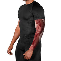 Polynesian Tribal Pattern Patchwork Picturesque Arm Sleeves Crimson LT7 - Polynesian Pride