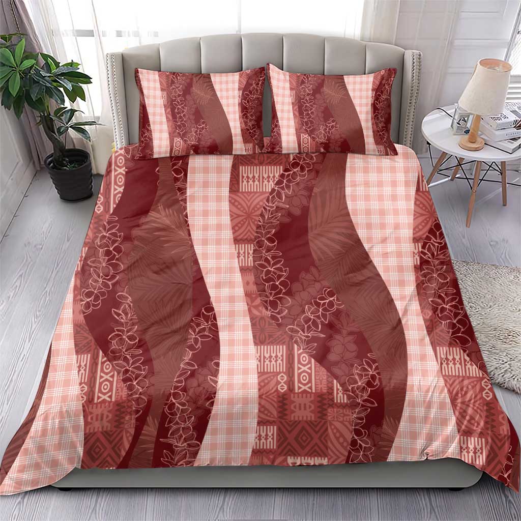 Polynesian Tribal Pattern Patchwork Picturesque Bedding Set Crimson LT7 - Polynesian Pride