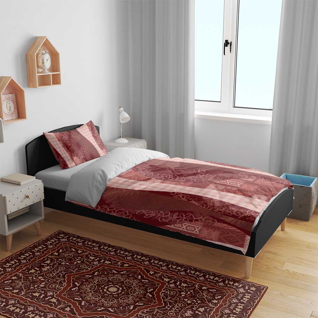 Polynesian Tribal Pattern Patchwork Picturesque Bedding Set Crimson LT7 - Polynesian Pride