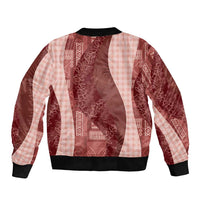 Polynesian Tribal Pattern Patchwork Picturesque Bomber Jacket Crimson LT7 - Polynesian Pride