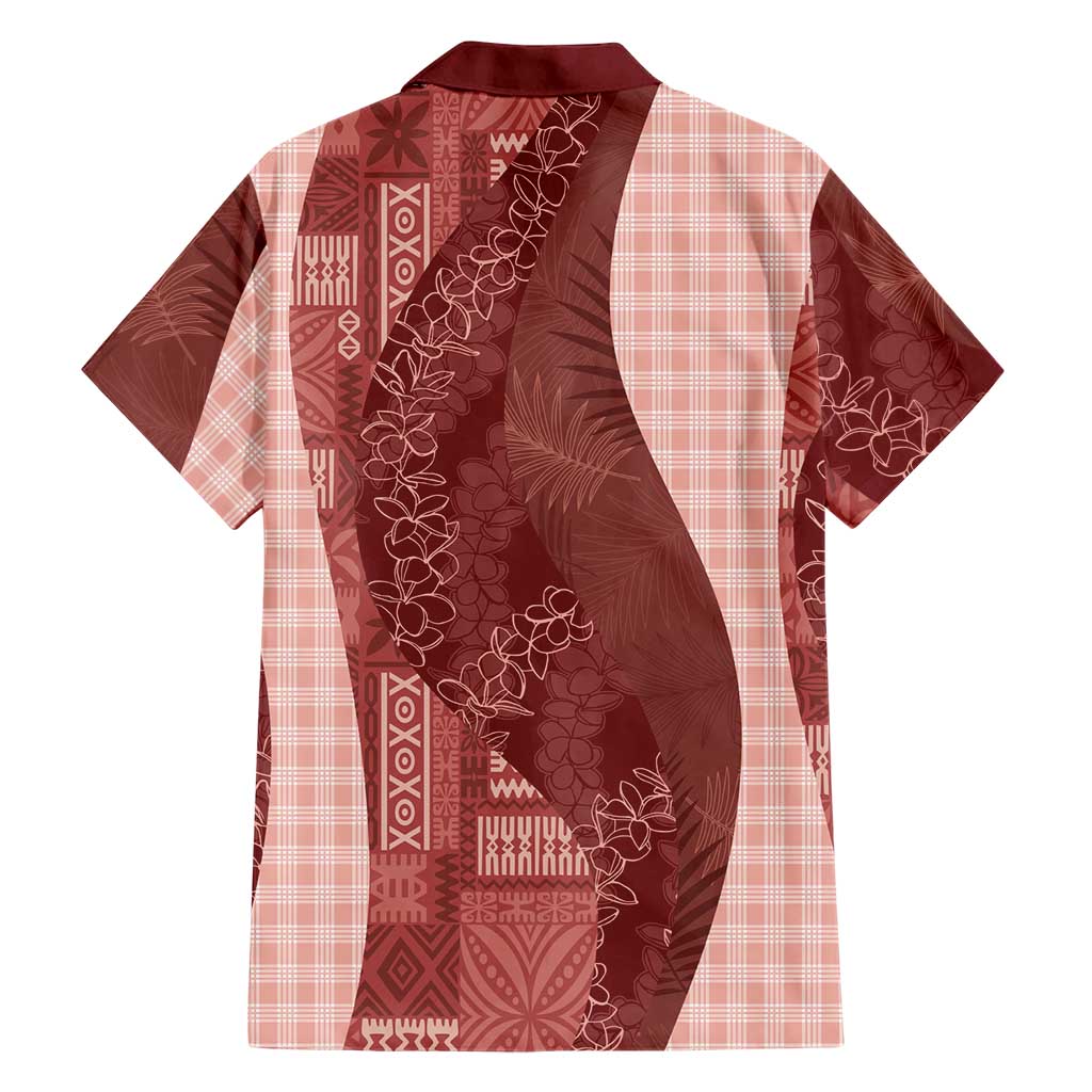 Polynesian Tribal Pattern Patchwork Picturesque Hawaiian Shirt Crimson LT7 - Polynesian Pride