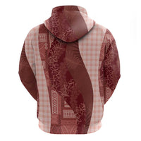 Polynesian Tribal Pattern Patchwork Picturesque Hoodie Crimson LT7 - Polynesian Pride