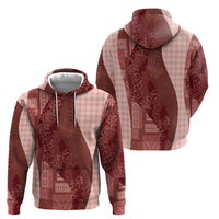 Polynesian Tribal Pattern Patchwork Picturesque Hoodie Crimson LT7 - Polynesian Pride