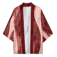 Polynesian Tribal Pattern Patchwork Picturesque Kimono Crimson LT7 Unisex Crimson - Polynesian Pride
