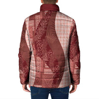 Polynesian Tribal Pattern Patchwork Picturesque Padded Jacket Crimson LT7 - Polynesian Pride
