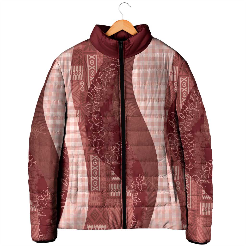 Polynesian Tribal Pattern Patchwork Picturesque Padded Jacket Crimson LT7 - Polynesian Pride