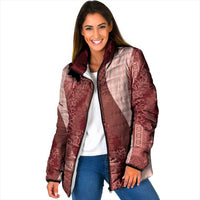 Polynesian Tribal Pattern Patchwork Picturesque Padded Jacket Crimson LT7 Women Crimson - Polynesian Pride