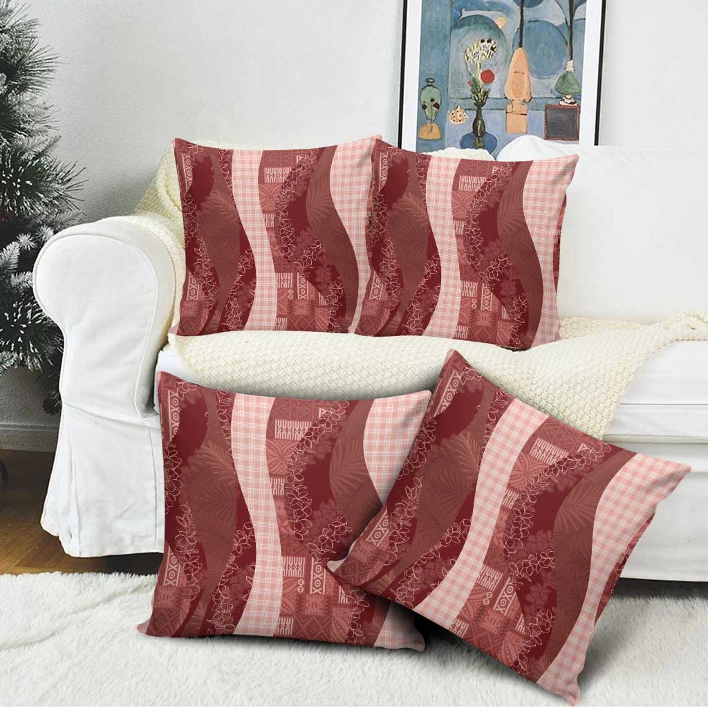 Polynesian Tribal Pattern Patchwork Picturesque Pillow Cover Crimson LT7 - Polynesian Pride