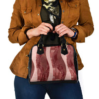 Polynesian Tribal Pattern Patchwork Picturesque Shoulder Handbag Crimson LT7 - Polynesian Pride