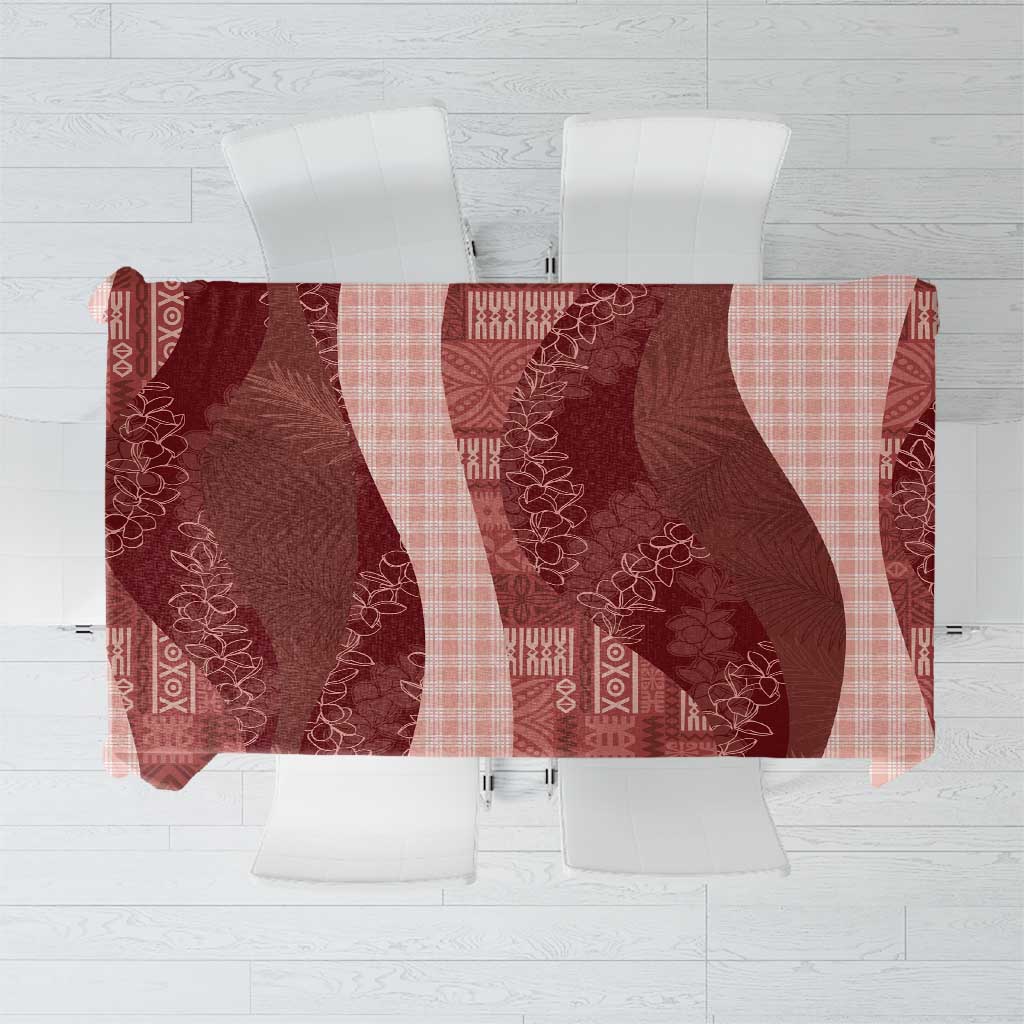 Polynesian Tribal Pattern Patchwork Picturesque Tablecloth Crimson LT7 Crimson - Polynesian Pride