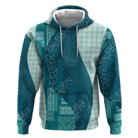 Polynesian Tribal Pattern Patchwork Picturesque Hoodie Oceanic LT7 Pullover Hoodie Blue - Polynesian Pride