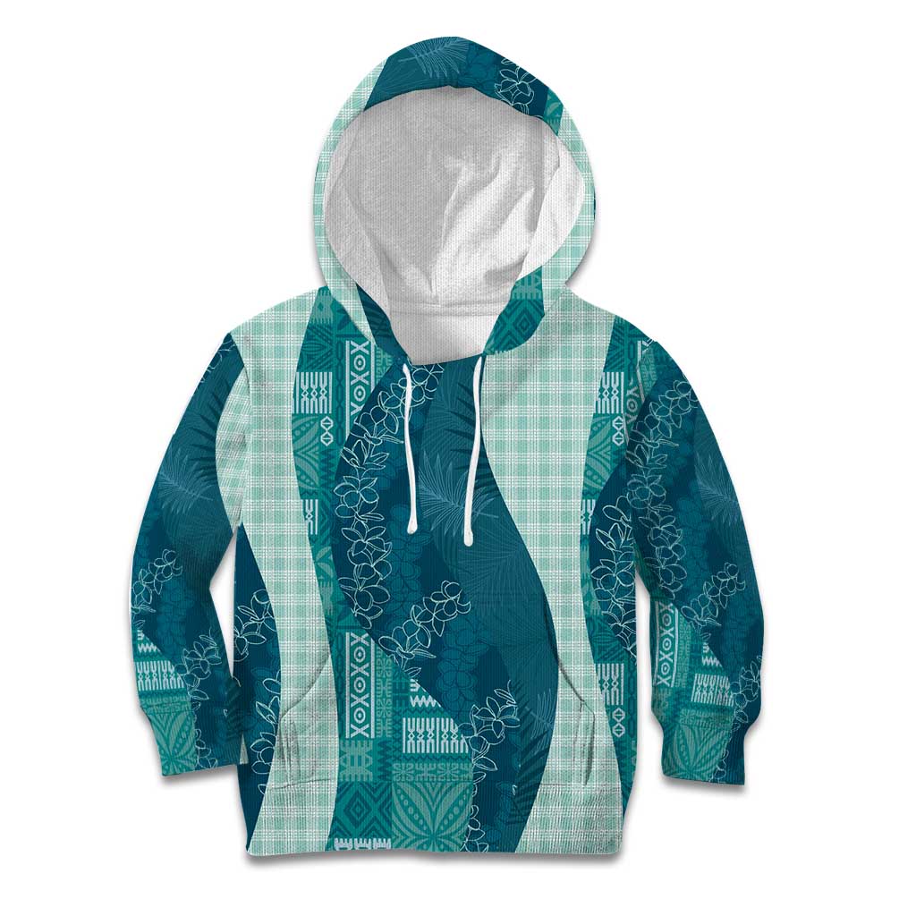 Polynesian Tribal Pattern Patchwork Picturesque Kid Hoodie Oceanic LT7 Hoodie Blue - Polynesian Pride