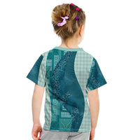 Polynesian Tribal Pattern Patchwork Picturesque Kid T Shirt Oceanic LT7 - Polynesian Pride