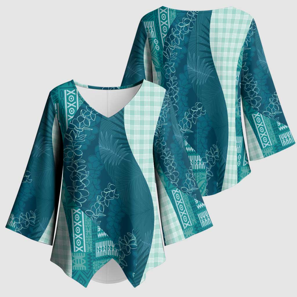 Polynesian Tribal Pattern Patchwork Picturesque Kimono Sleeve Blouse Oceanic LT7 - Polynesian Pride
