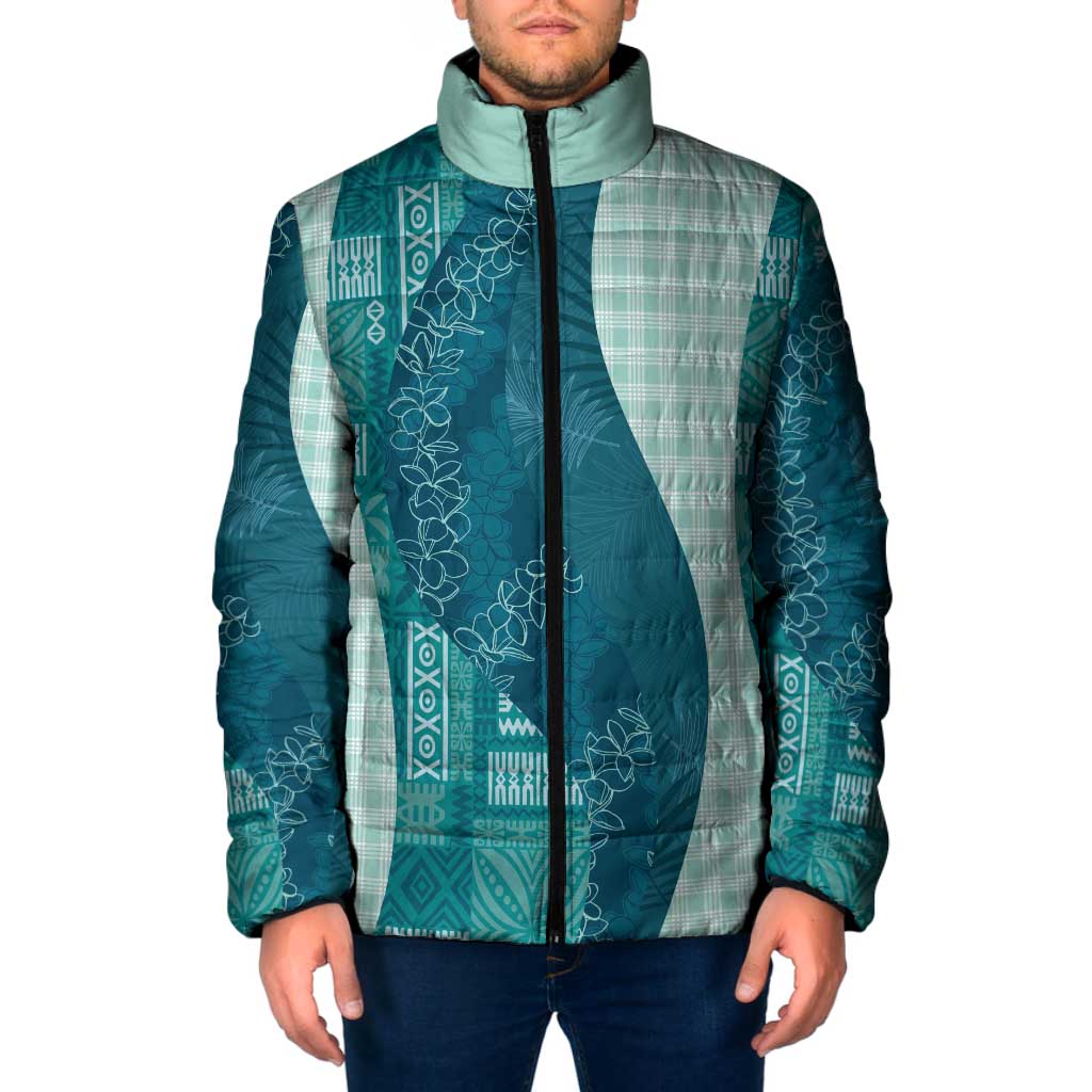 Polynesian Tribal Pattern Patchwork Picturesque Padded Jacket Oceanic LT7 Men Blue - Polynesian Pride