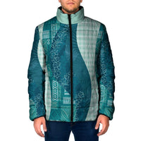 Polynesian Tribal Pattern Patchwork Picturesque Padded Jacket Oceanic LT7 Men Blue - Polynesian Pride
