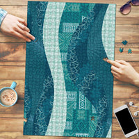 Polynesian Tribal Pattern Patchwork Picturesque Puzzle Oceanic LT7 Blue - Polynesian Pride