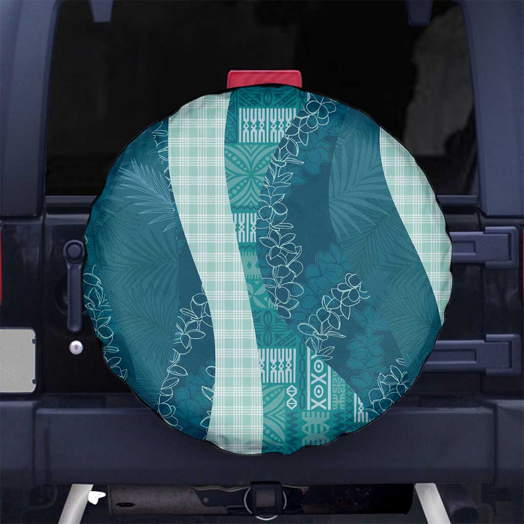 Polynesian Tribal Pattern Patchwork Picturesque Spare Tire Cover Oceanic LT7 No hole Blue - Polynesian Pride