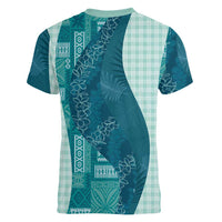 Polynesian Tribal Pattern Patchwork Picturesque Women V-Neck T-Shirt Oceanic LT7 - Polynesian Pride