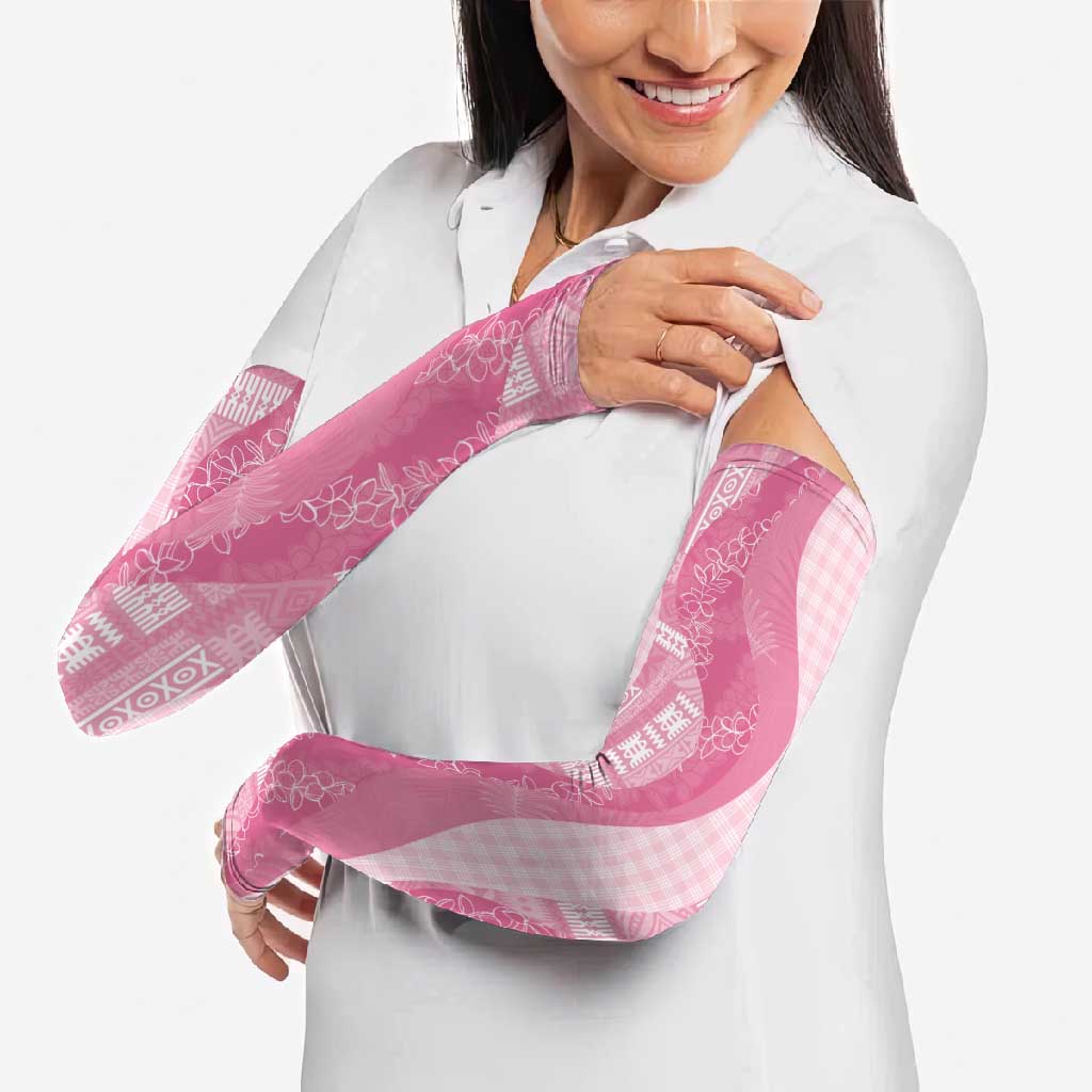 Polynesian Tribal Pattern Patchwork Picturesque Arm Sleeves Rose Pink LT7 - Polynesian Pride