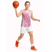 Polynesian Tribal Pattern Patchwork Picturesque Basketball Jersey Rose Pink LT7 - Polynesian Pride