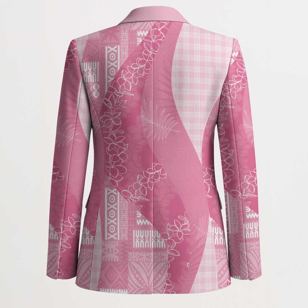 Polynesian Tribal Pattern Patchwork Picturesque Blazer Rose Pink LT7 - Polynesian Pride
