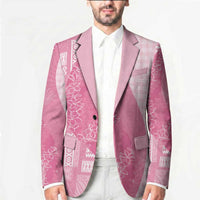 Polynesian Tribal Pattern Patchwork Picturesque Blazer Rose Pink LT7 - Polynesian Pride