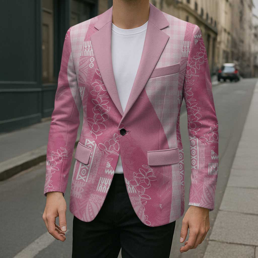Polynesian Tribal Pattern Patchwork Picturesque Blazer Rose Pink LT7 - Polynesian Pride