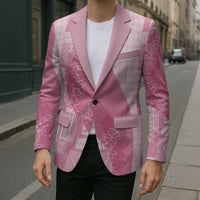 Polynesian Tribal Pattern Patchwork Picturesque Blazer Rose Pink LT7 - Polynesian Pride