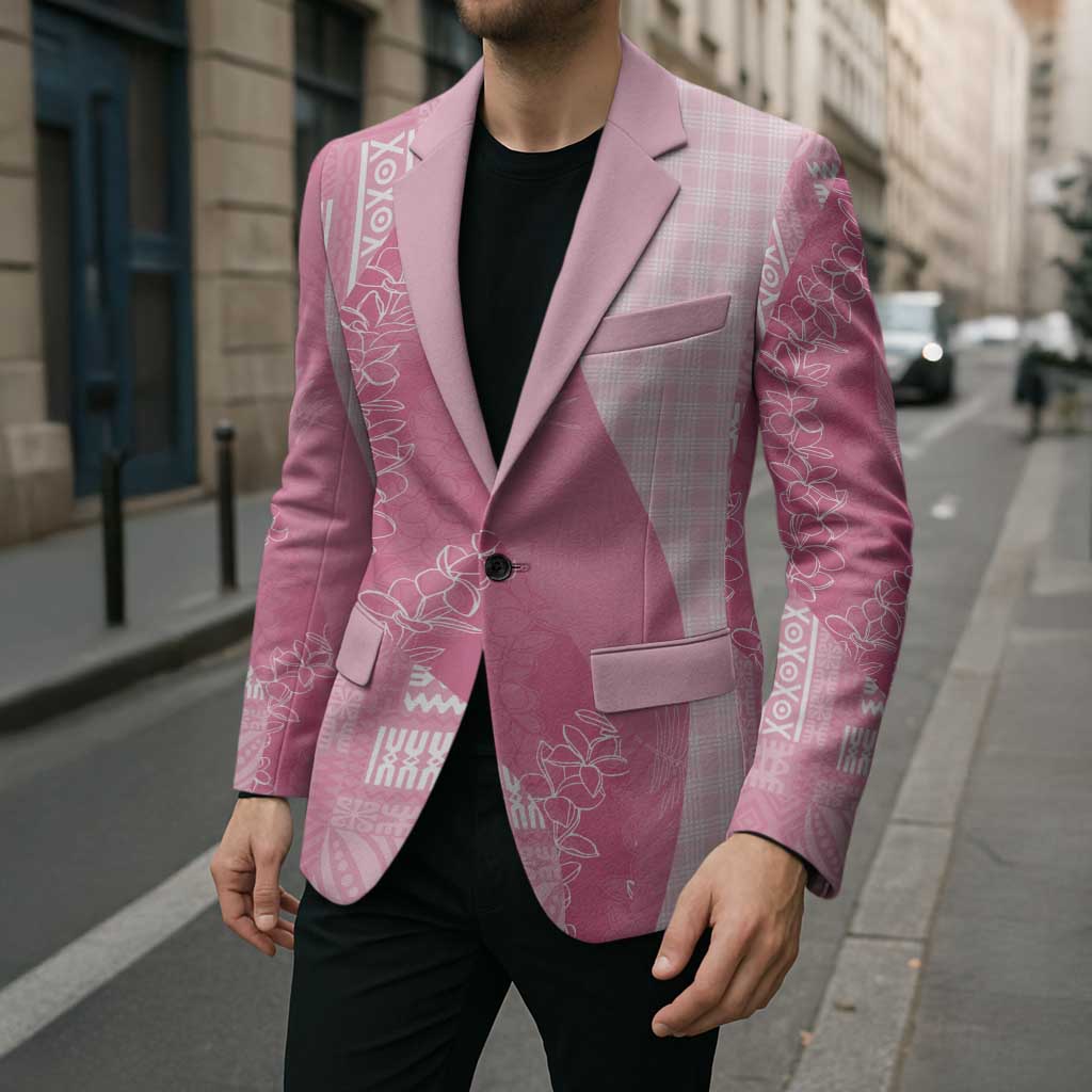Polynesian Tribal Pattern Patchwork Picturesque Blazer Rose Pink LT7 - Polynesian Pride