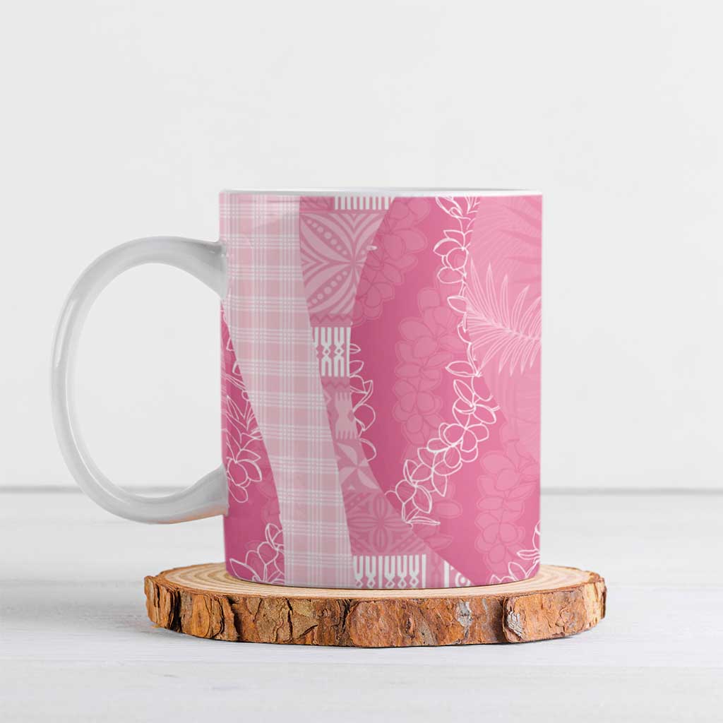 Polynesian Tribal Pattern Patchwork Picturesque Ceramic Mug Rose Pink LT7 Rose Pink - Polynesian Pride