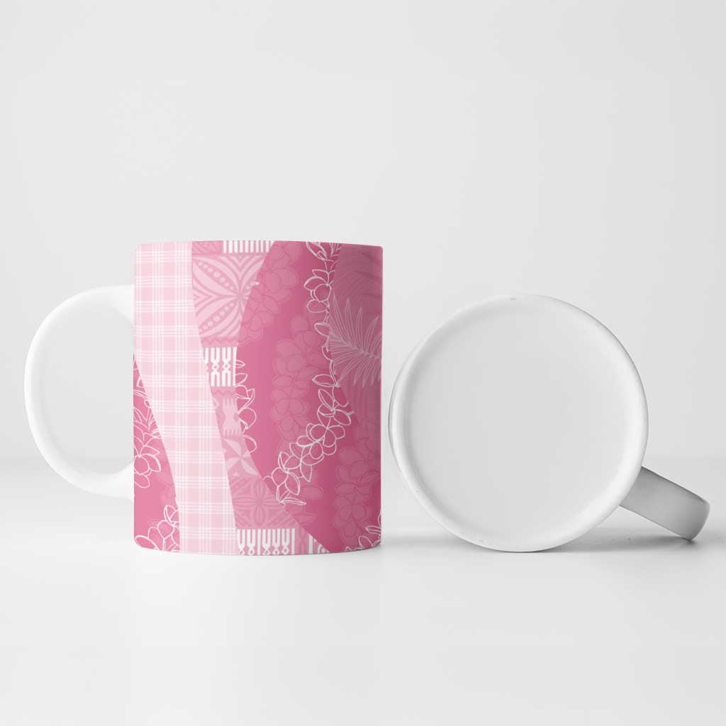 Polynesian Tribal Pattern Patchwork Picturesque Ceramic Mug Rose Pink LT7 - Polynesian Pride
