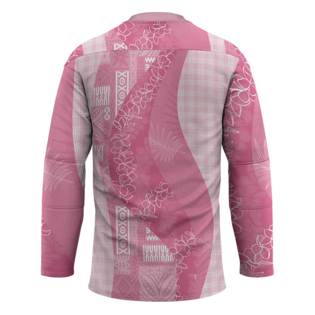 Polynesian Tribal Pattern Patchwork Picturesque Hockey Jersey Rose Pink LT7 - Polynesian Pride