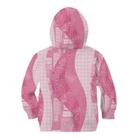 Polynesian Tribal Pattern Patchwork Picturesque Kid Hoodie Rose Pink LT7 - Polynesian Pride